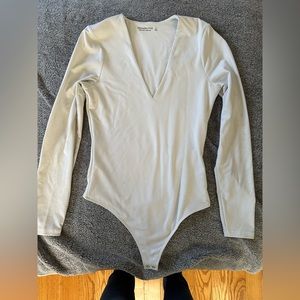 Abercrombie White long sleeve body suit